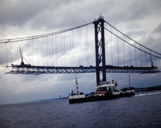 Ferry and Forth Road Bridge Forth Road Bridge and The Mary Queen Of Scots - Photograph kindly supplied by Michael Meighan the author of the excellent book “The Forth Bridges Through Time“